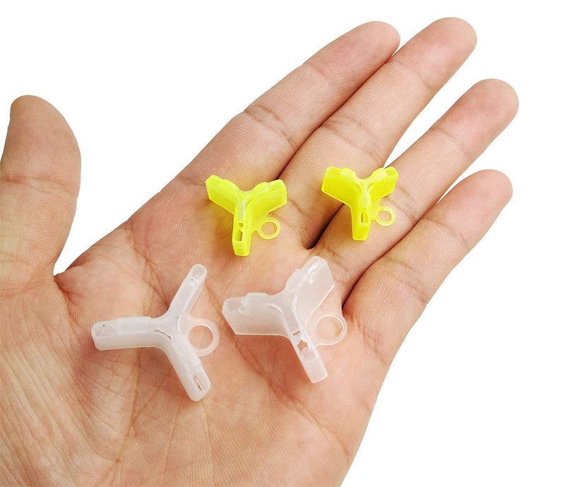 Milepetus 200/80Pcs-4Size Fishing Hook Bonnets Treble Hook Covers for Standard Hook Sizes #1/0-8,Yellow and White Availale (White&Yellow-80pcs) - Image 1